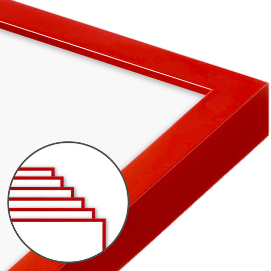 Cherry Red Narrow Width Wall Frame, Set of 6