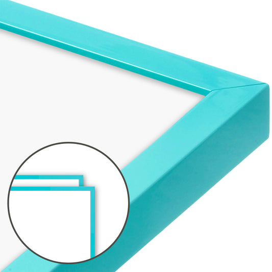 Capri Teal Narrow Width Wall Frame, Set of 2