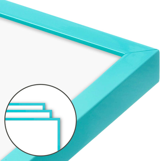 Capri Teal Narrow Width Wall Frame, Set of 3