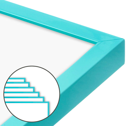 Capri Teal Narrow Width Wall Frame, Set of 6