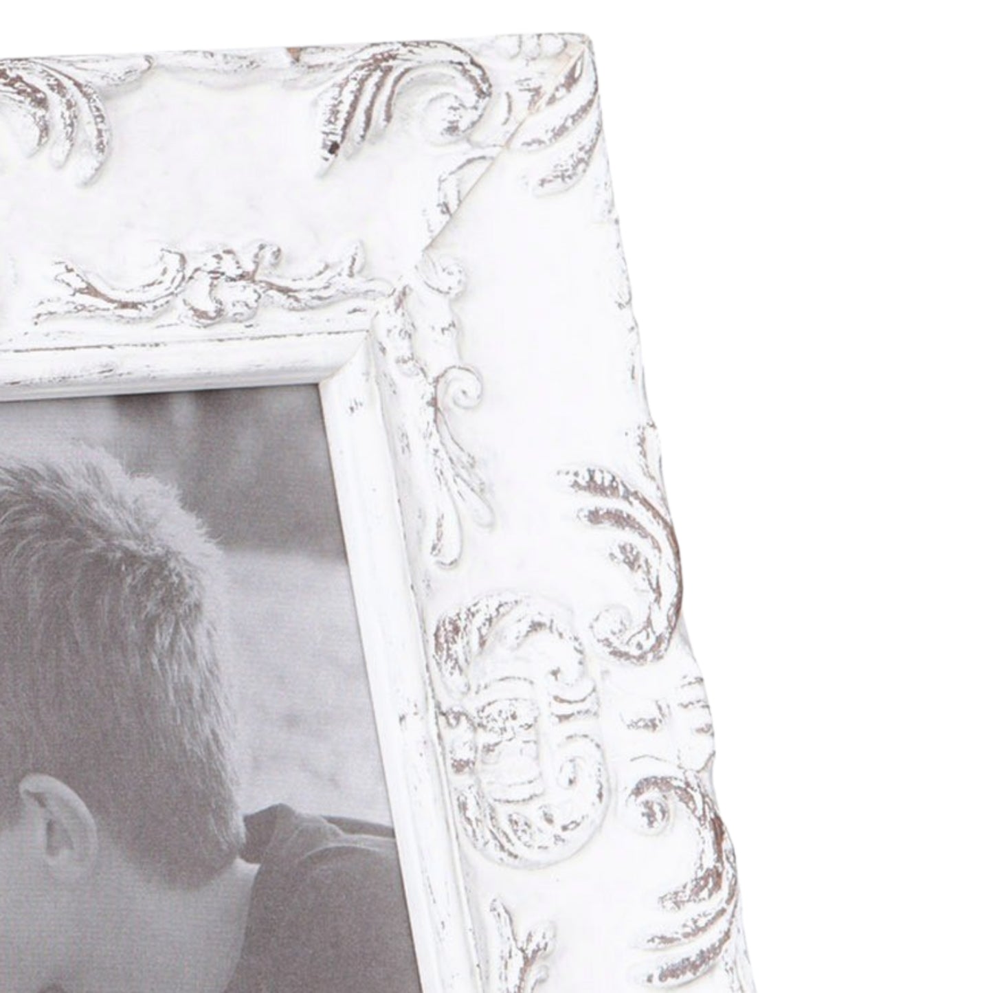 Rustic White Motif Medium Width Table Top Frame