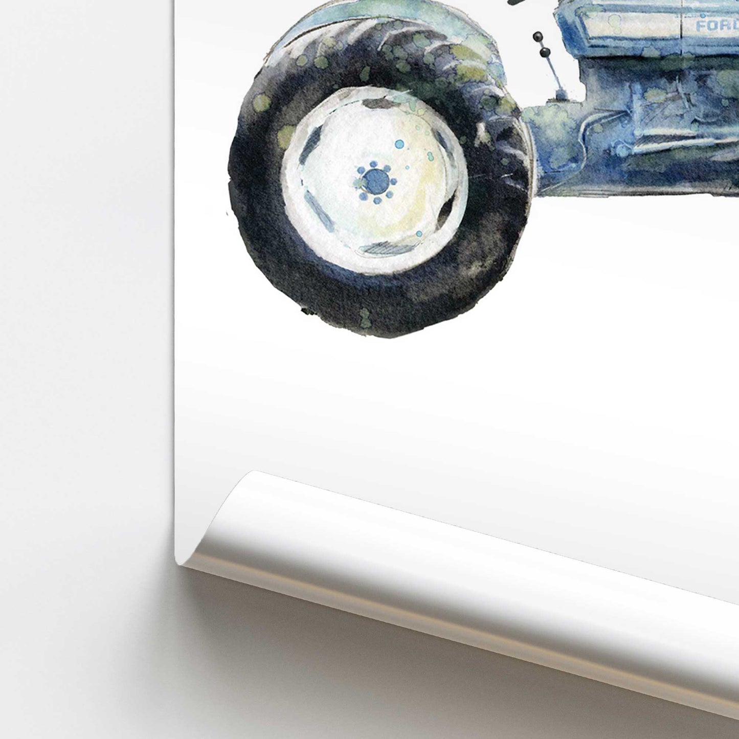 Blue Tractor Promotional Rolled Print