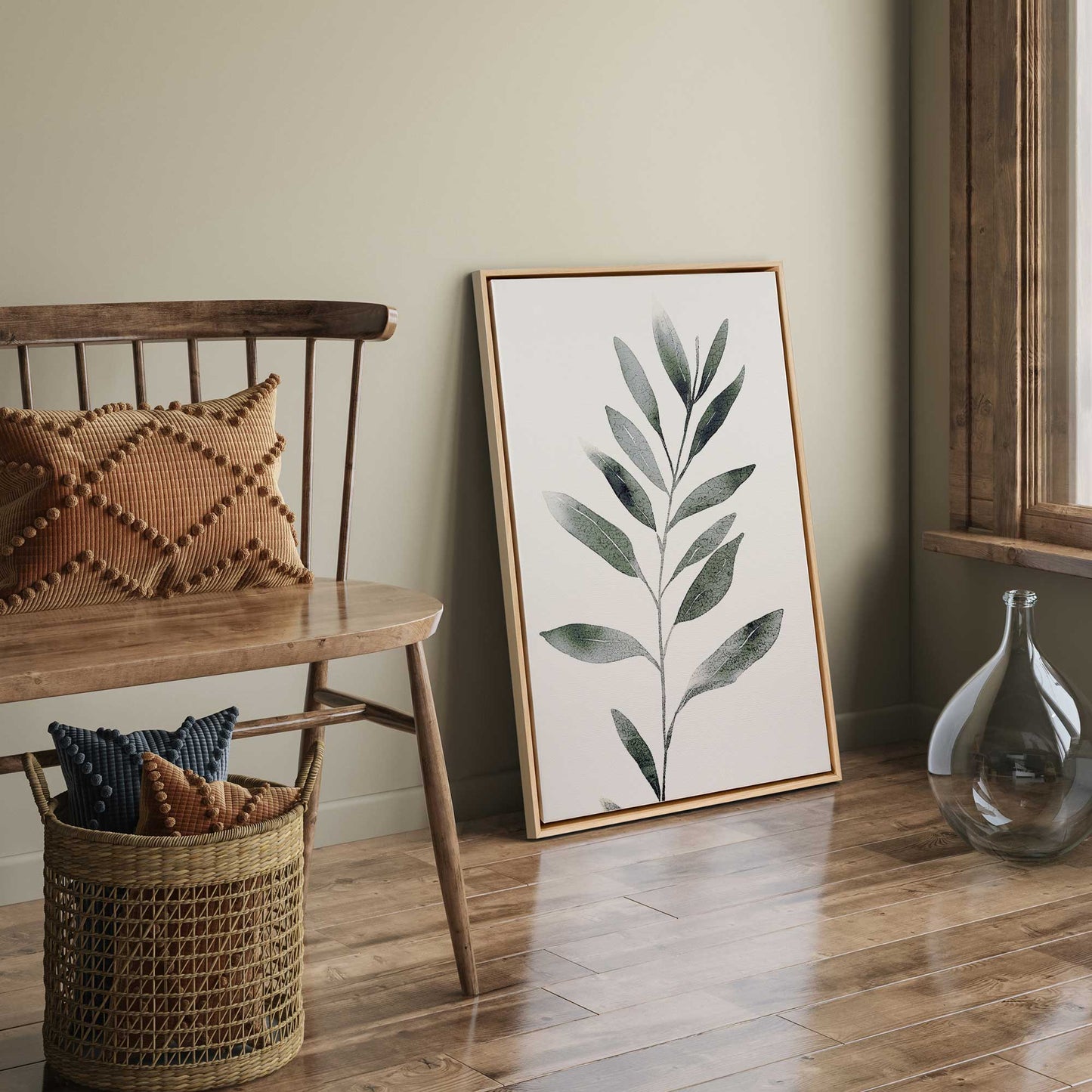 Monochrome Botanica v4 Print on Canvas