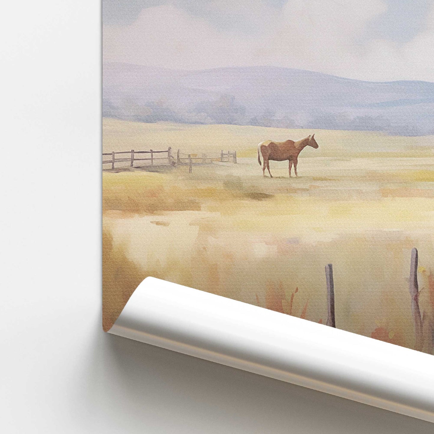 Peaceful Farmhouse Meadow Promotional Rolled Print