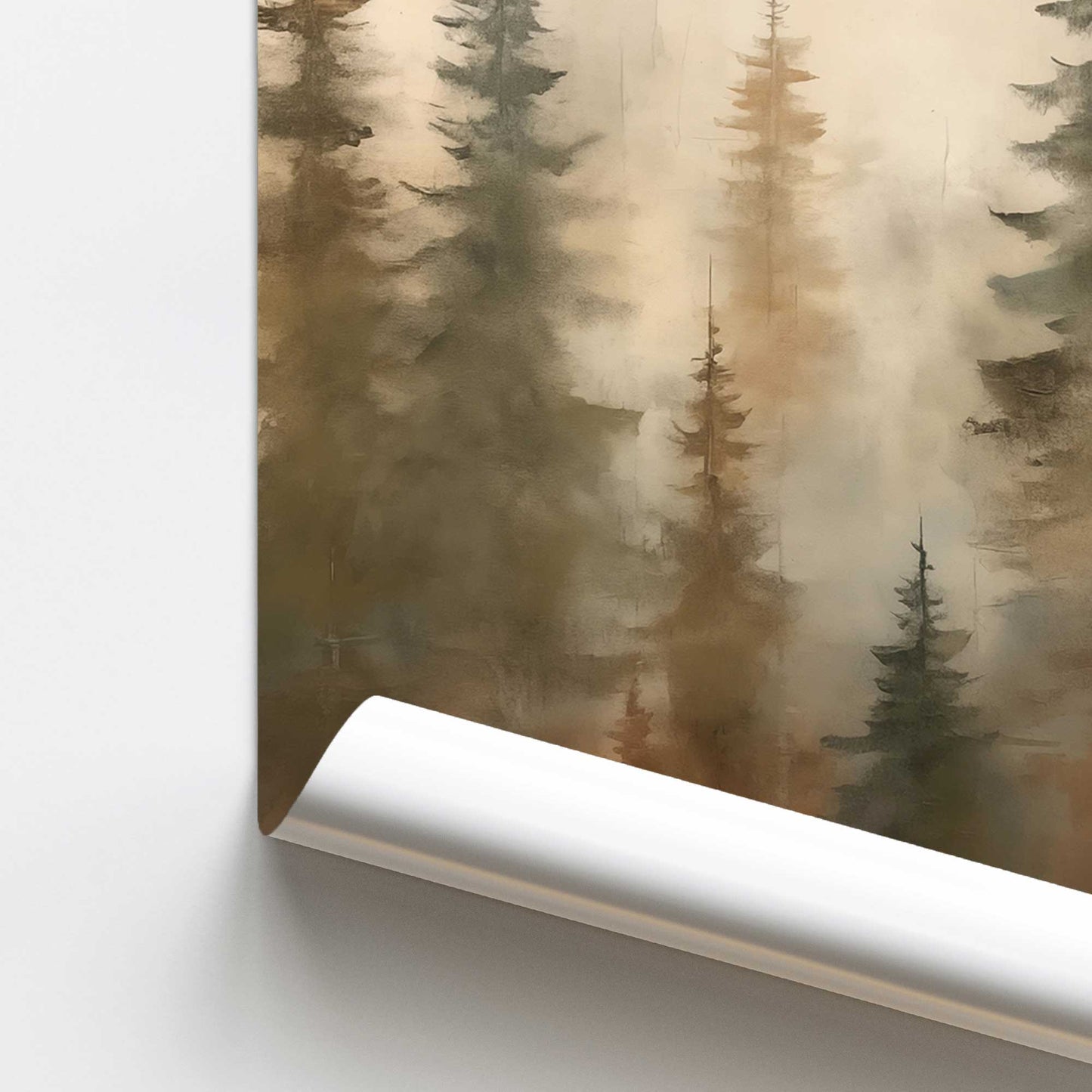 Foggy Autumn Pines I Promotional Rolled Print