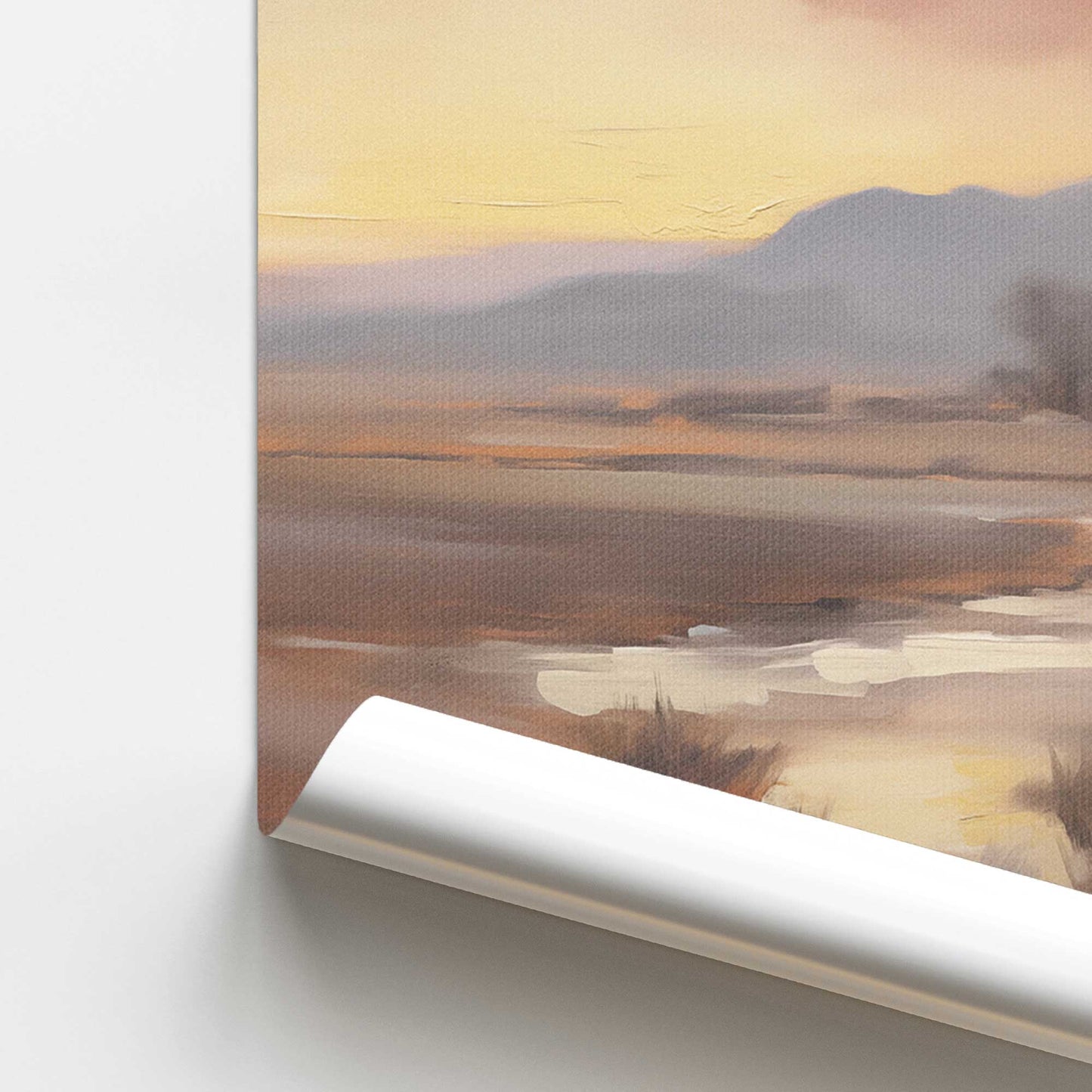 Serene Sunset Over Fields I Promotional Rolled Print