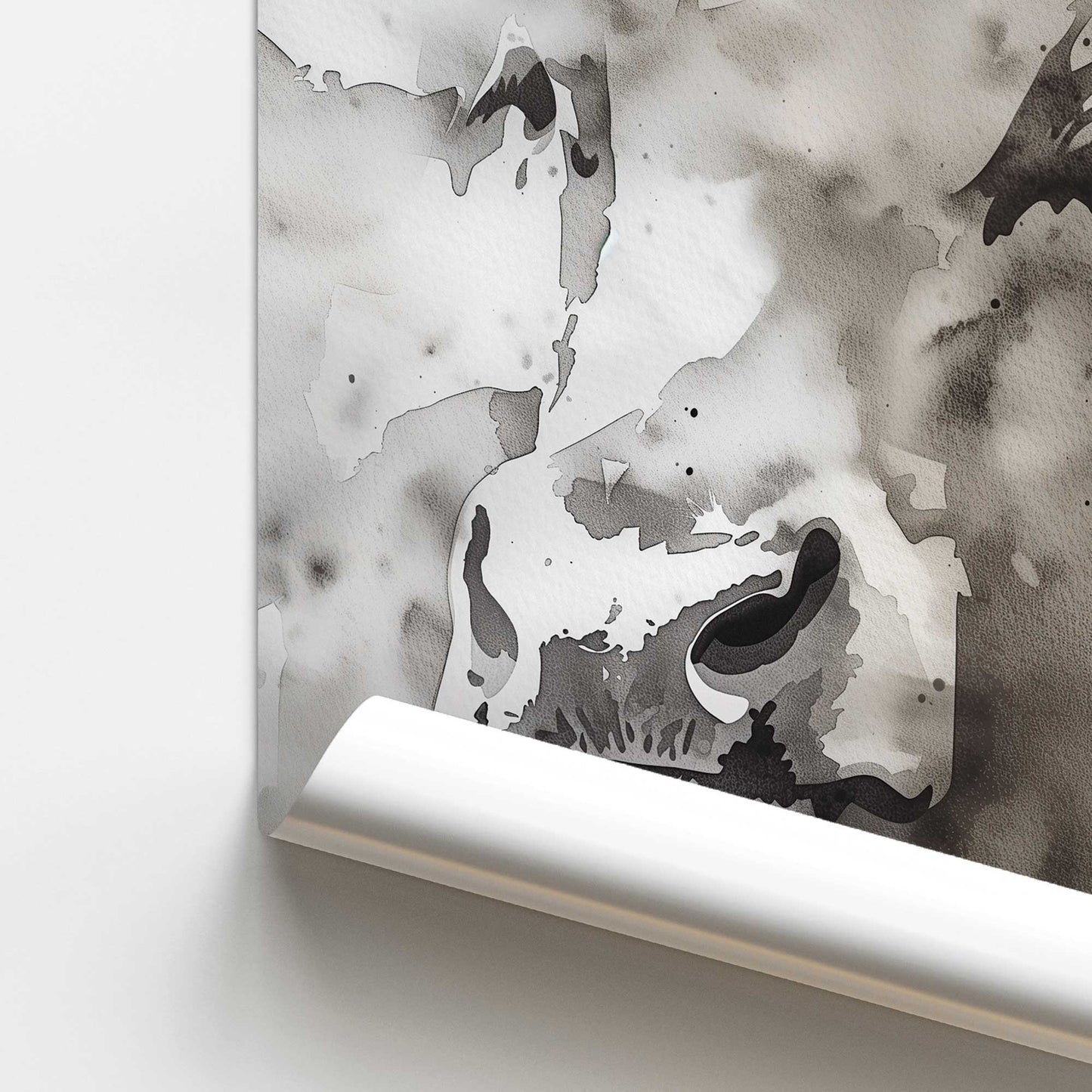 Monochrome Abstract Cow II Promotional Rolled Print