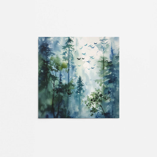 Blue and Green Enchanted Forest II Promotional Rolled Print