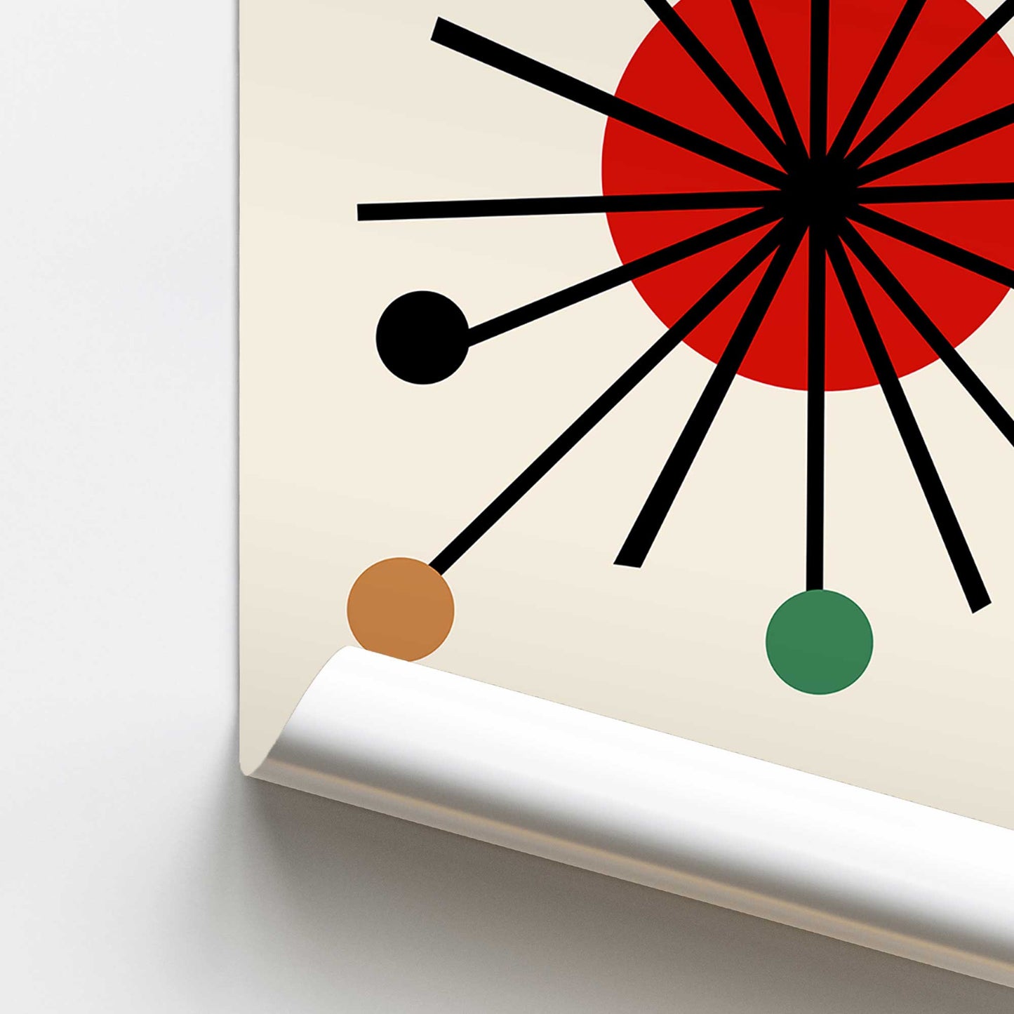 Bold Bauhaus Burst Promotional Rolled Print