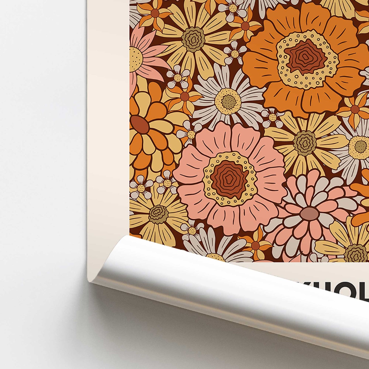 Retro Stockholm Flower Market Promotional Rolled Print