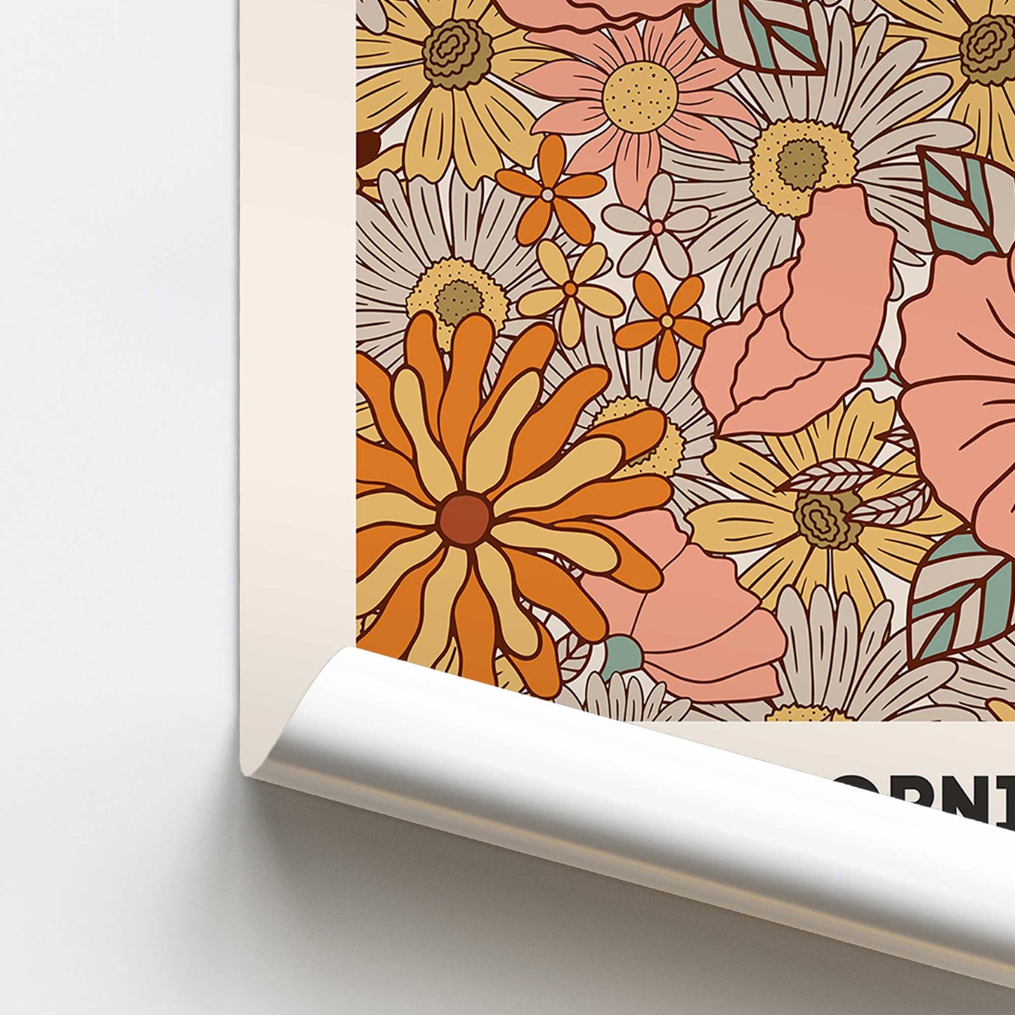 Retro California Flower Market Promotional Rolled Print