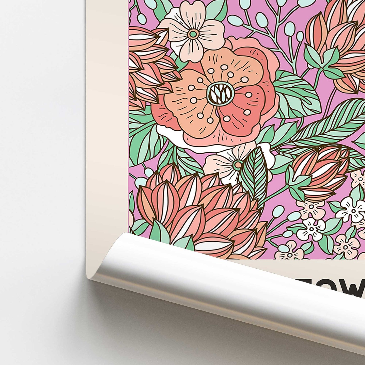 Retro Cape Town Flower Market Promotional Rolled Print