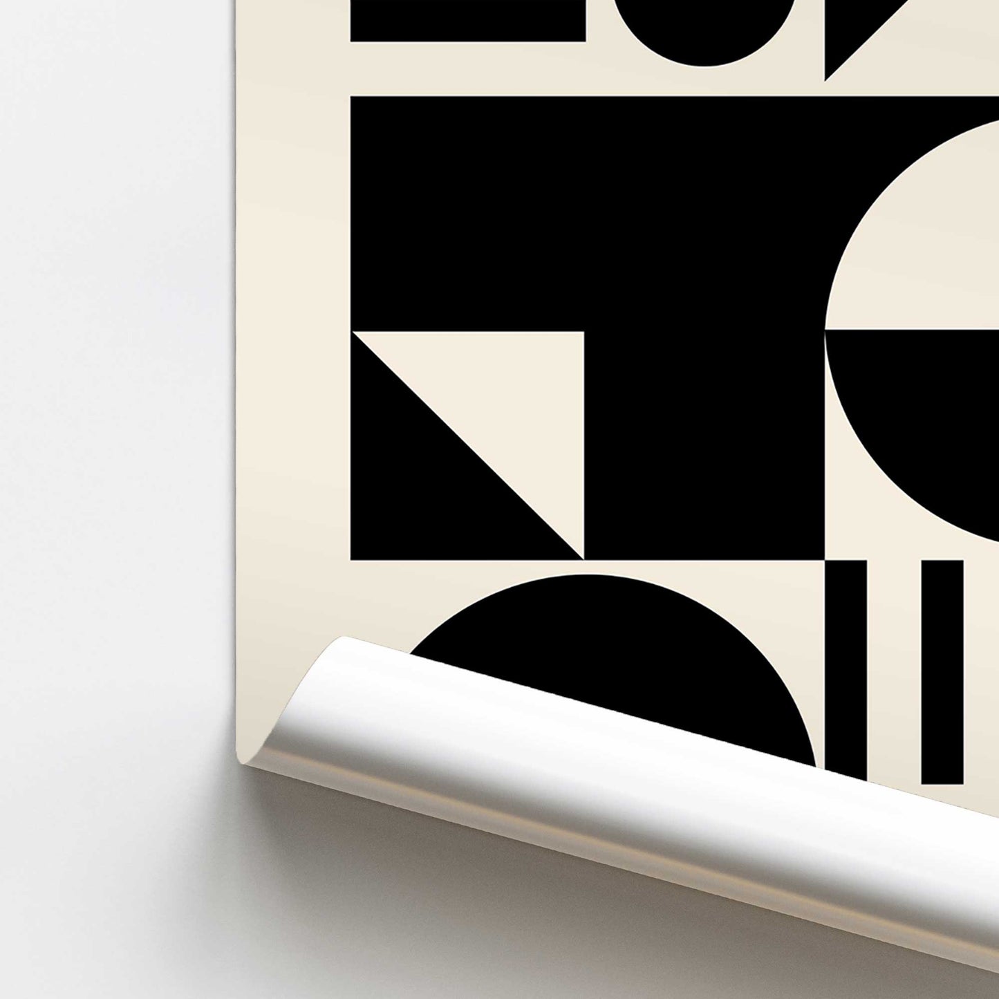 Monochrome Bauhaus Shapes Promotional Rolled Print