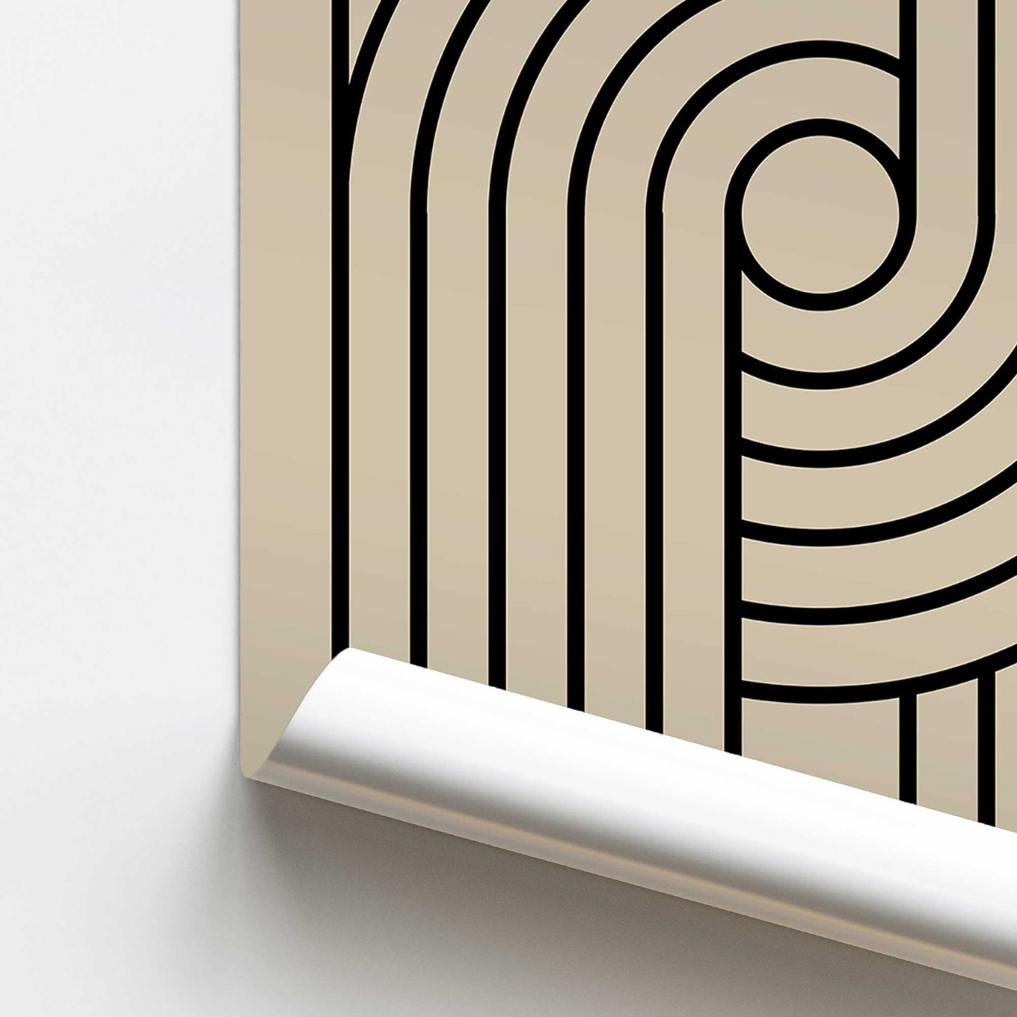 Monochrome Bauhaus Curves Promotional Rolled Print