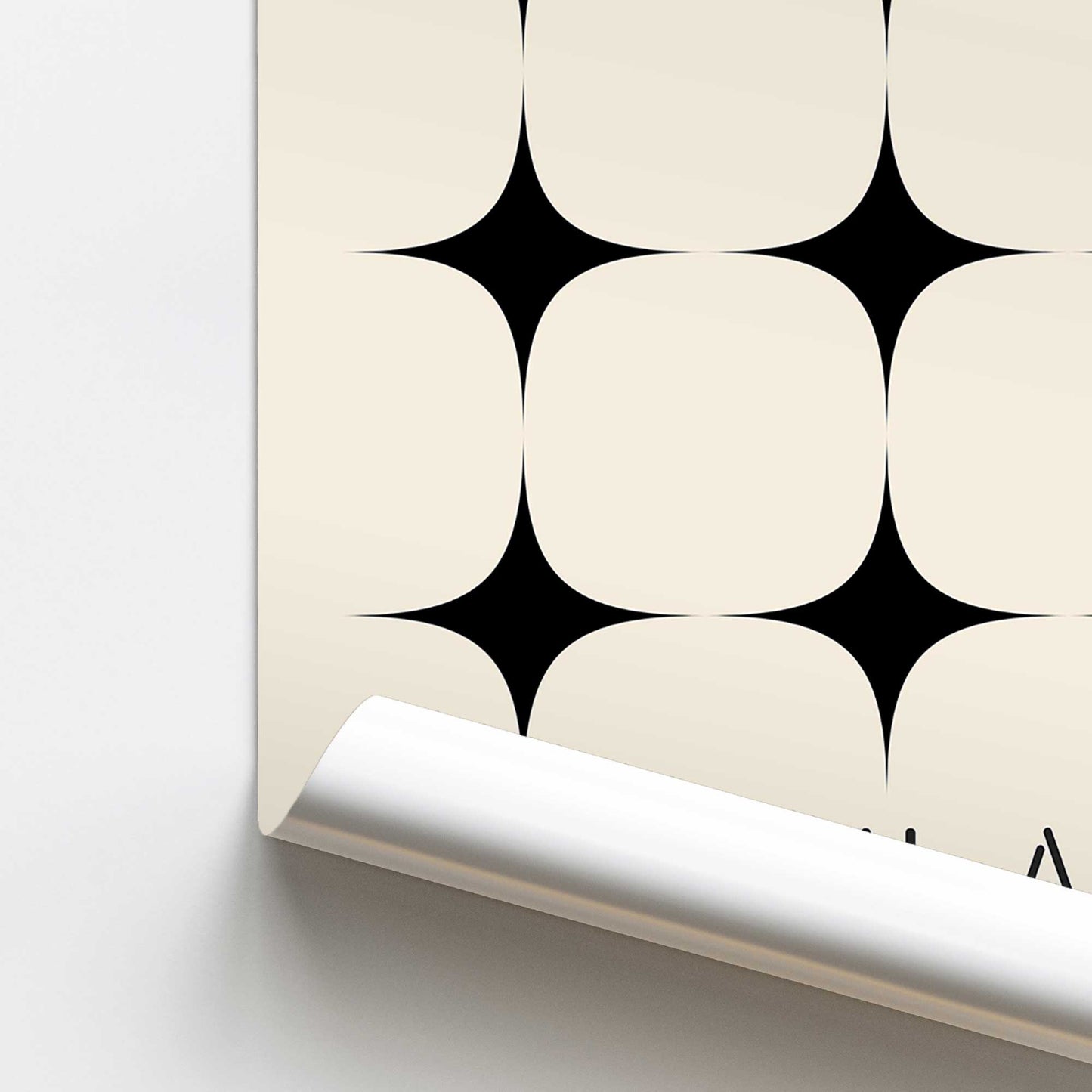 Minimalist Bauhaus Stars Promotional Rolled Print