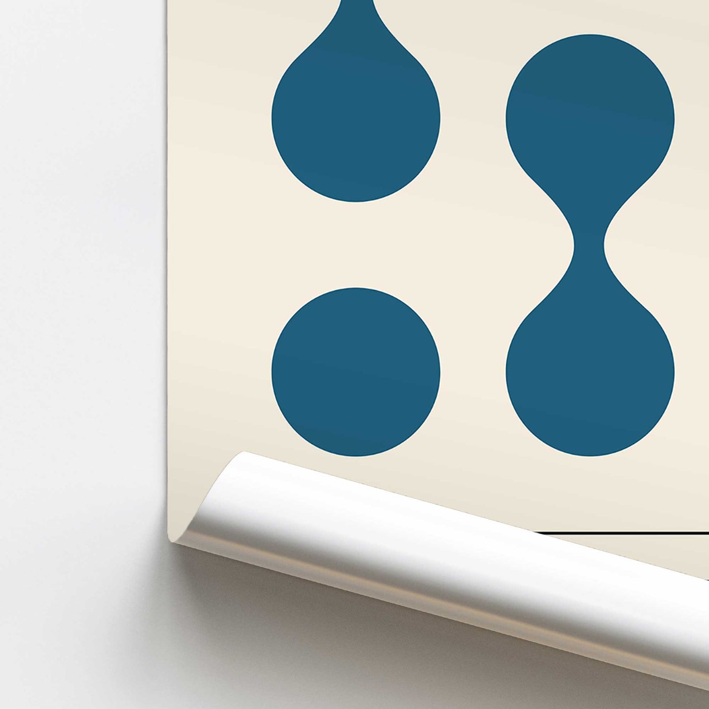 Curved Blue Bauhaus Flow Promotional Rolled Print