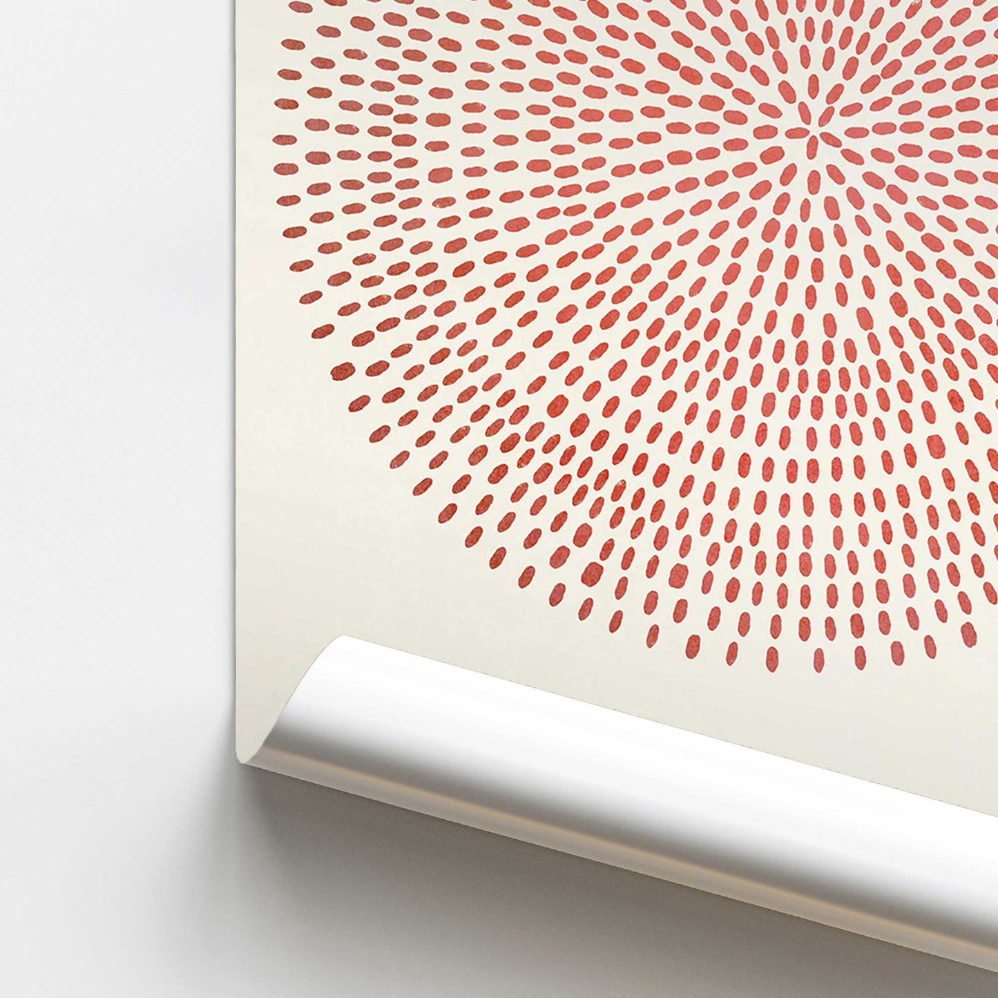 Red Circle in Dots Promotional Rolled Print