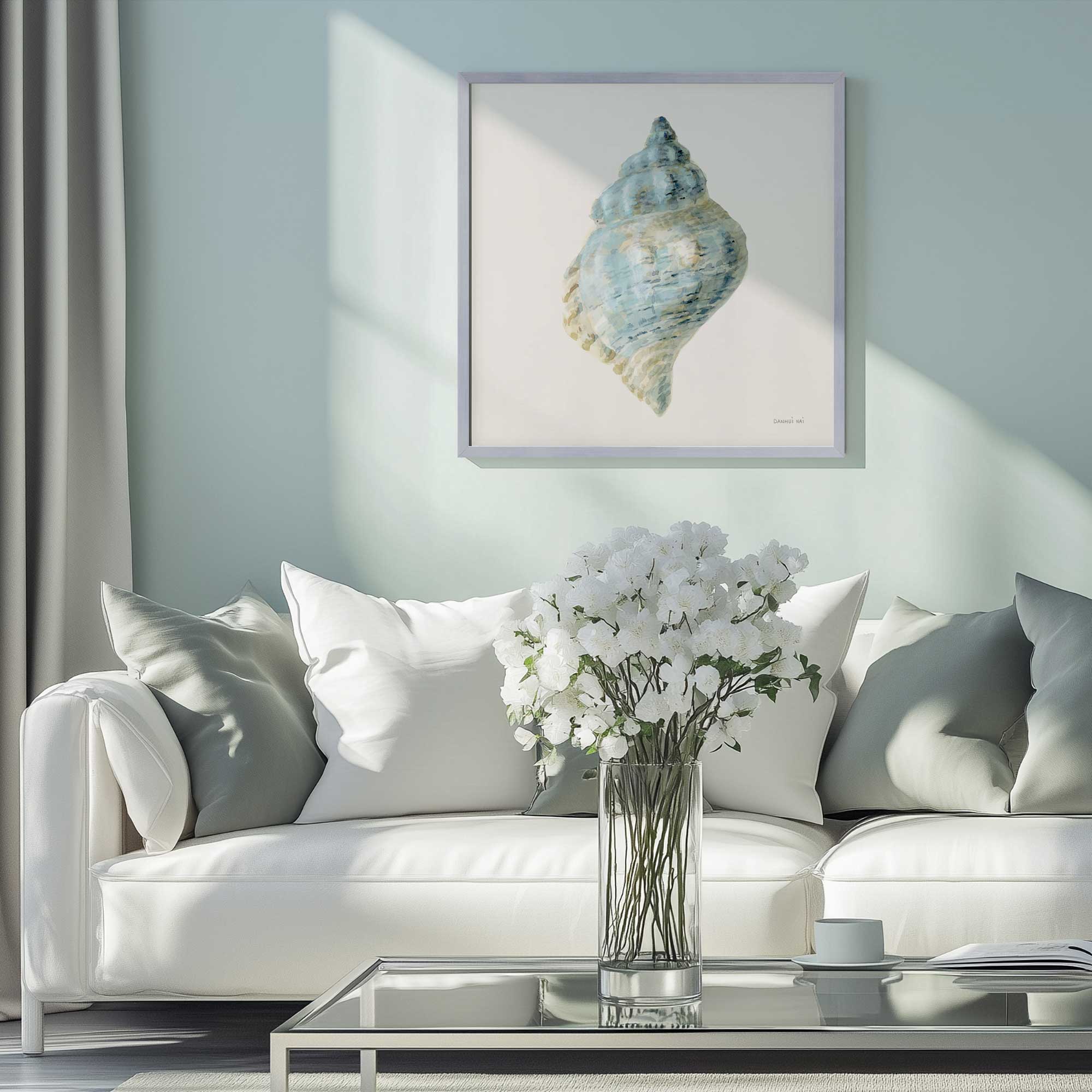 Blue Conch Shell Print – Frametolia.