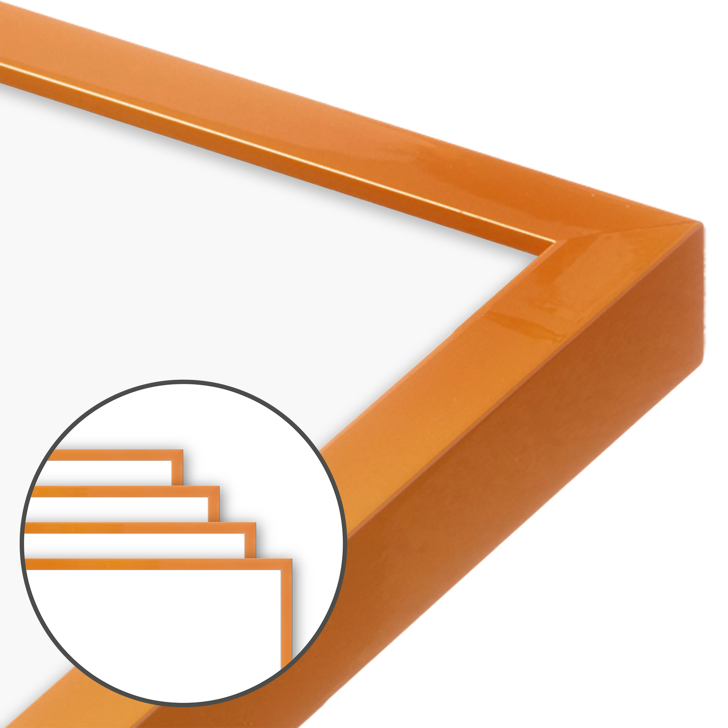 Orange Marmalade Narrow Width Wall Frame, Set of 4