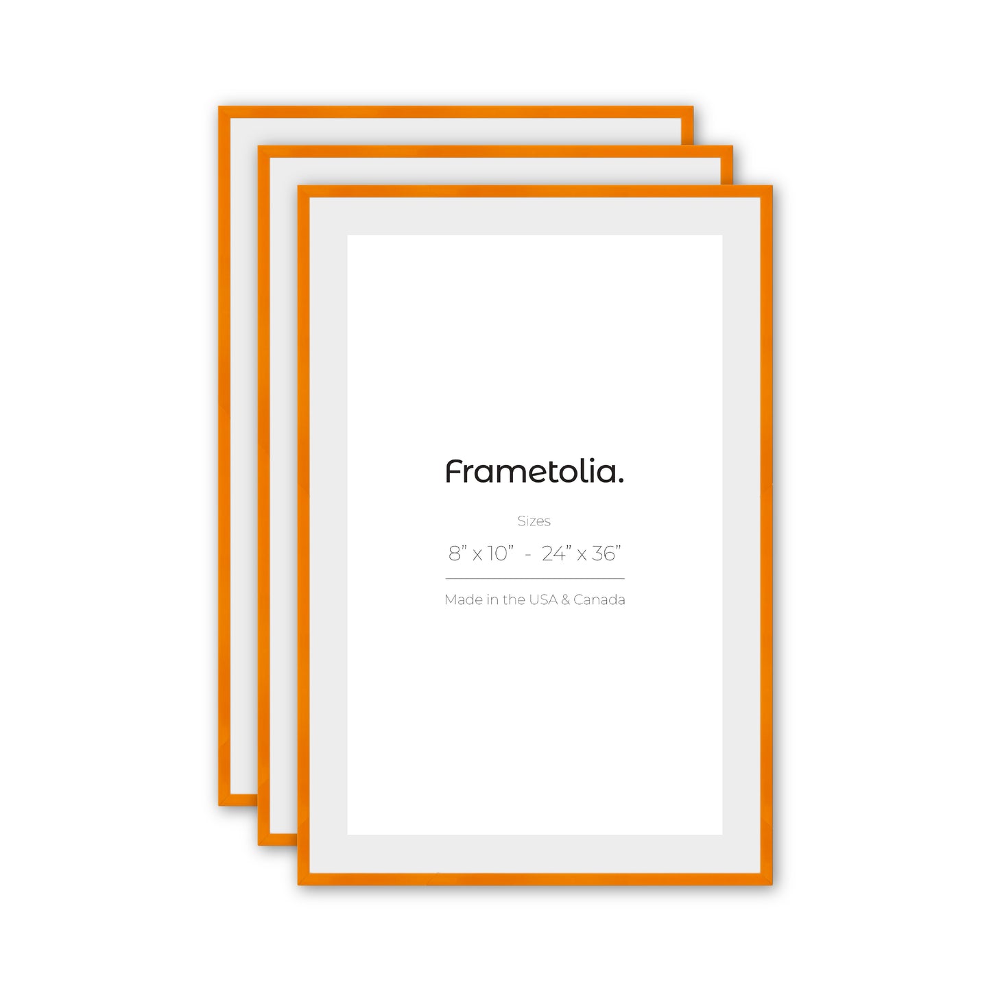 Orange Marmalade Narrow Width Wall Frame, Set of 3