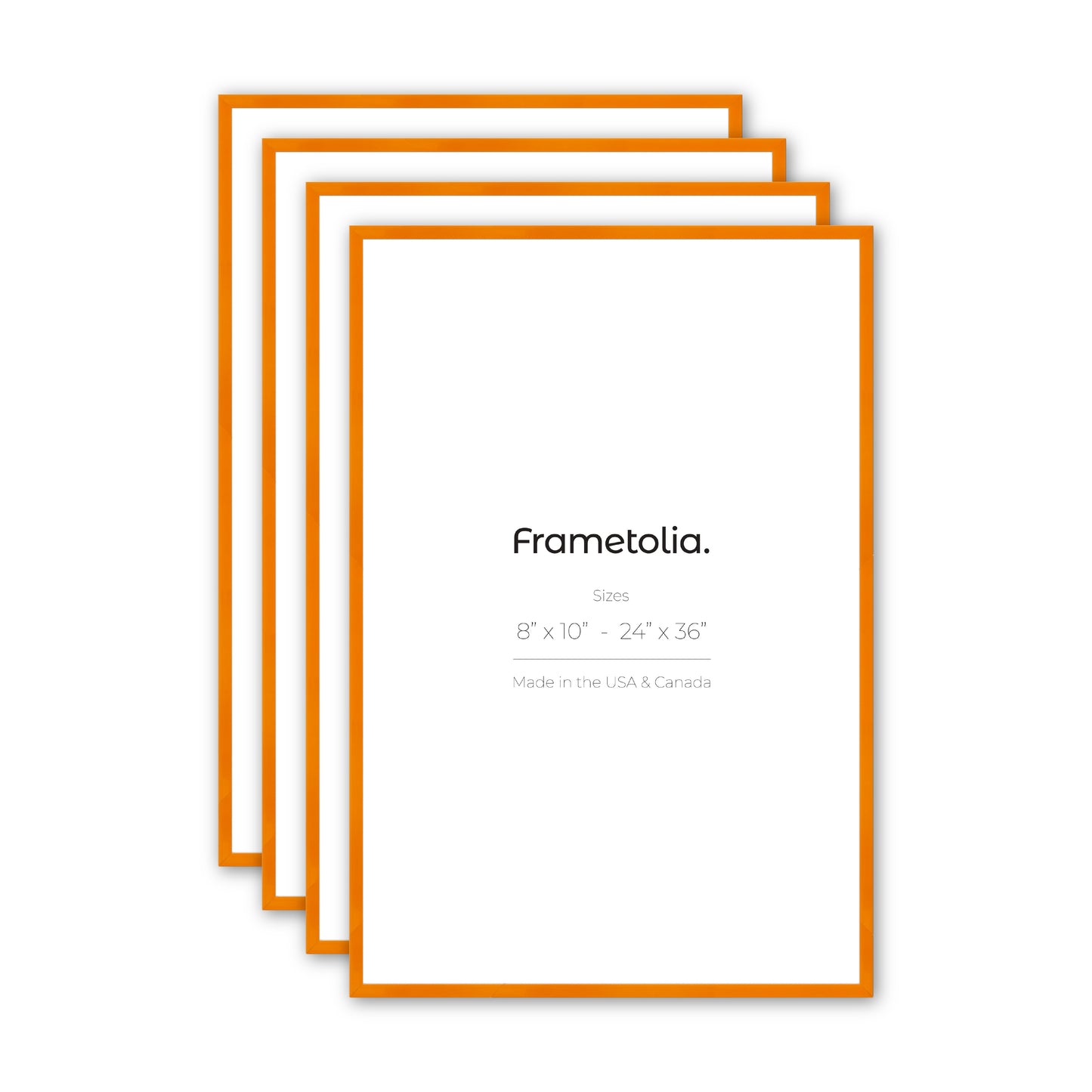 Orange Marmalade Narrow Width Wall Frame, Set of 4