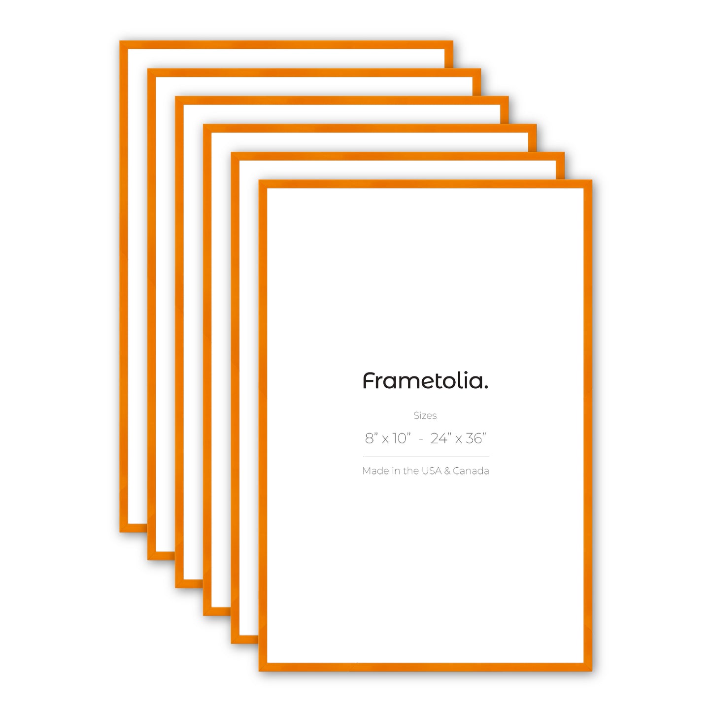 Orange Marmalade Narrow Width Wall Frame, Set of 6