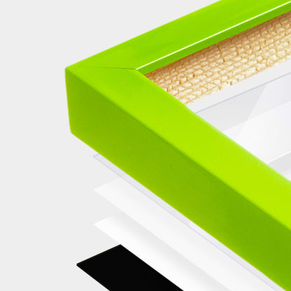 [LIFESTYLE],Fresh Lime Narrow Width Wall Frame in a room