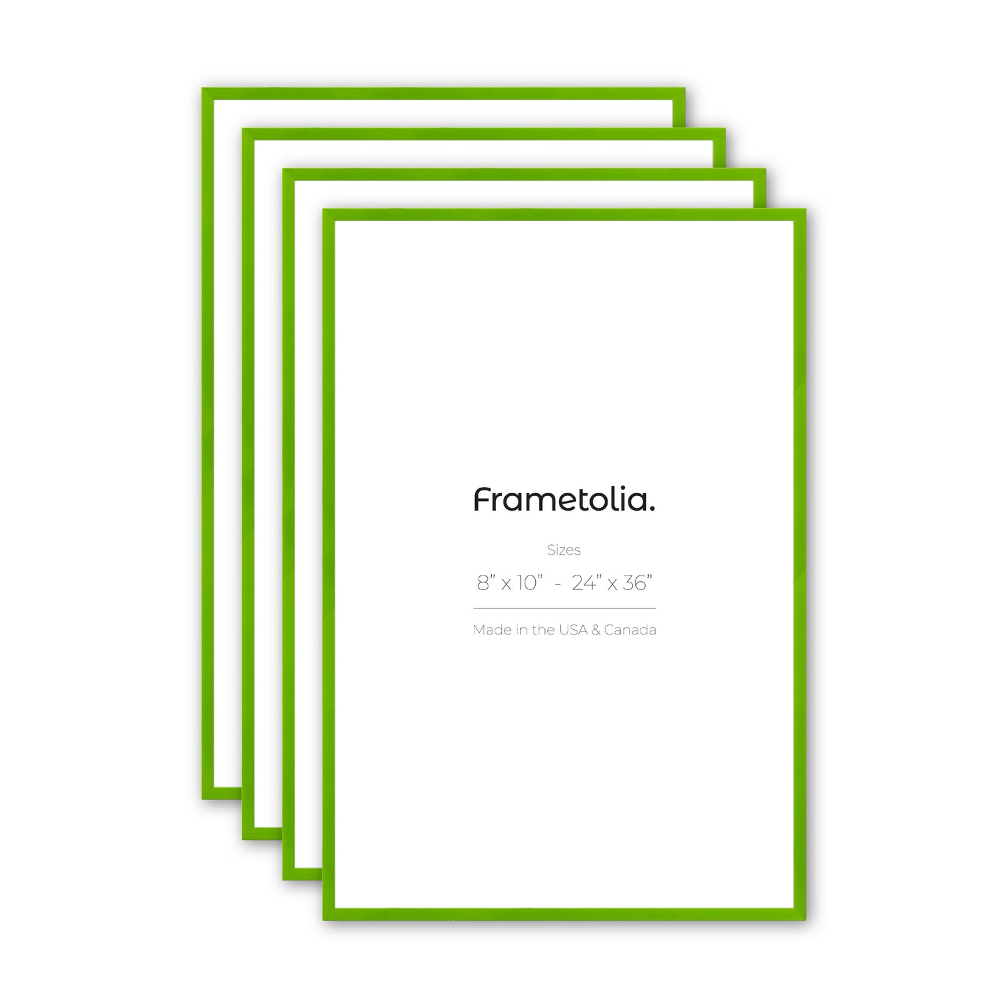 Fresh Lime Narrow Width Wall Frame, Set of 4