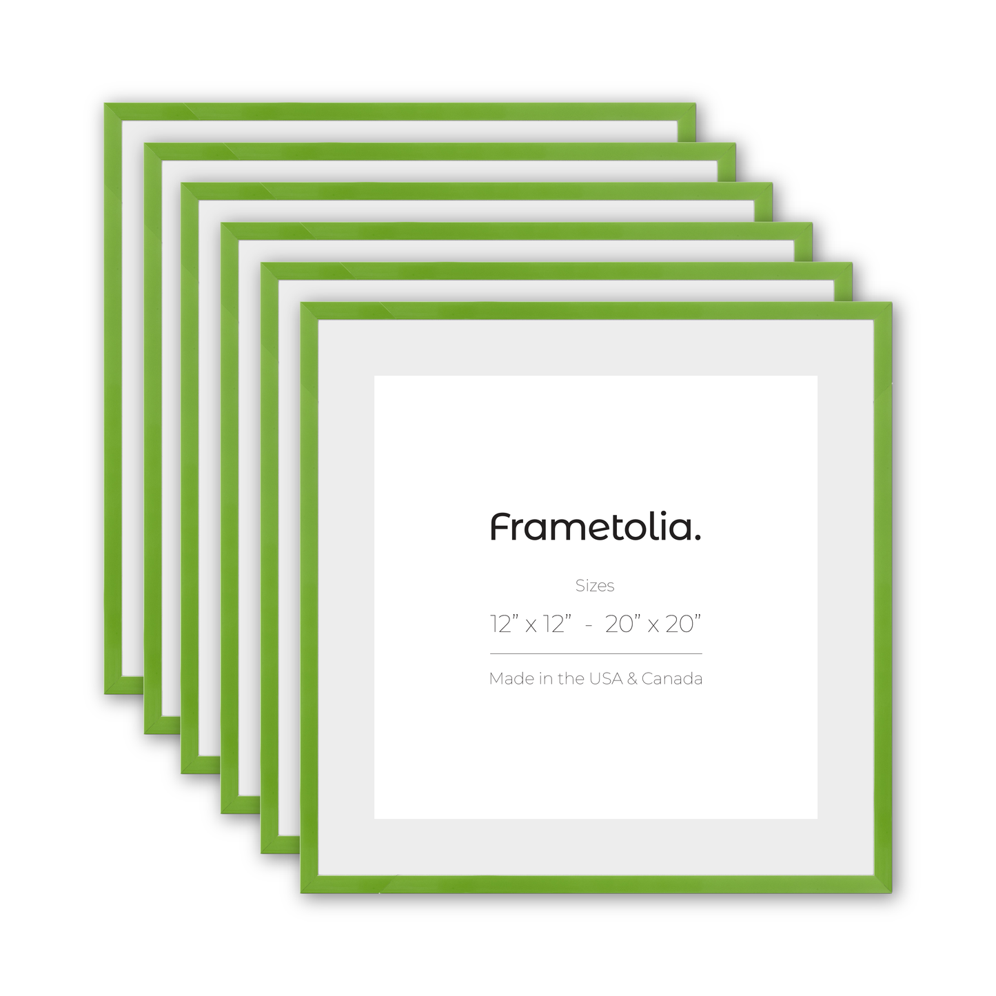 Fresh Lime Narrow Width Wall Frame, Set of 6