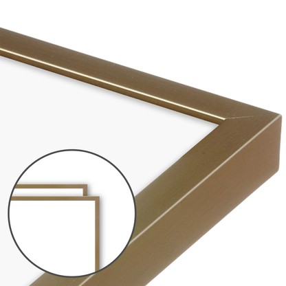 Brushed Gold Narrow Width Wall Frame, Set of 2