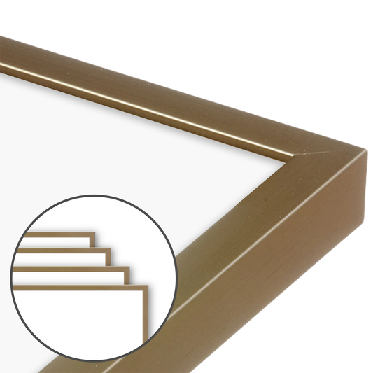 Brushed Gold Narrow Width Wall Frame, Set of 4