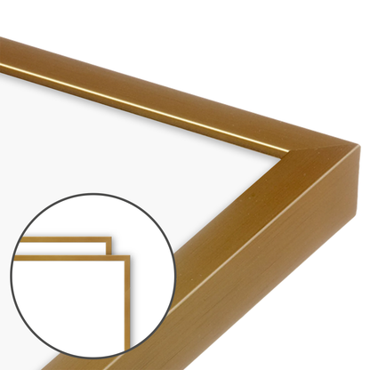 Polished Gold Narrow Width Wall Frame, Set of 2