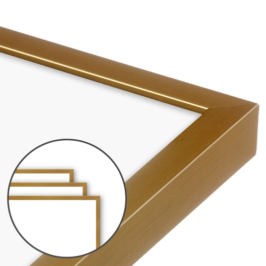 Polished Gold Narrow Width Wall Frame, Set of 3