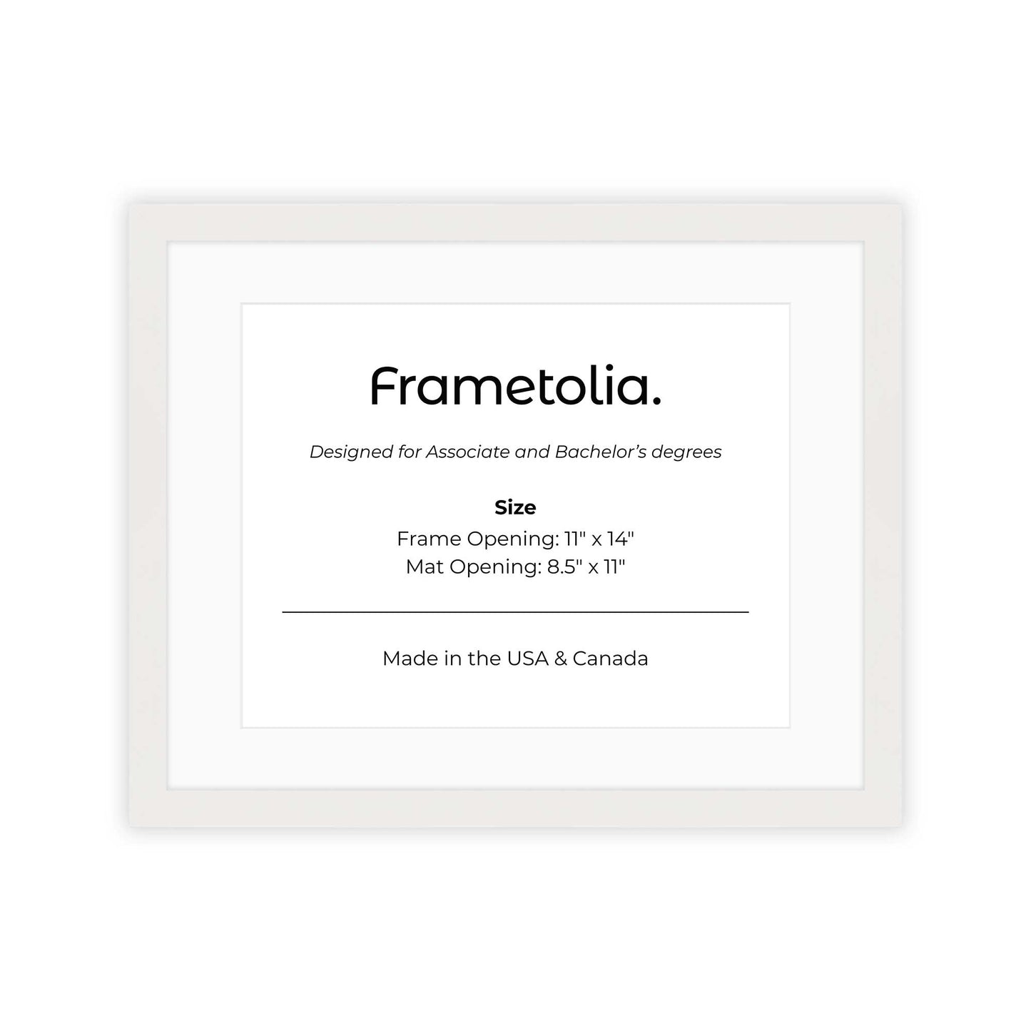 11" x 14" Opaque White Manhattan  Diploma Frame with mat -  8.5 x 11 opening