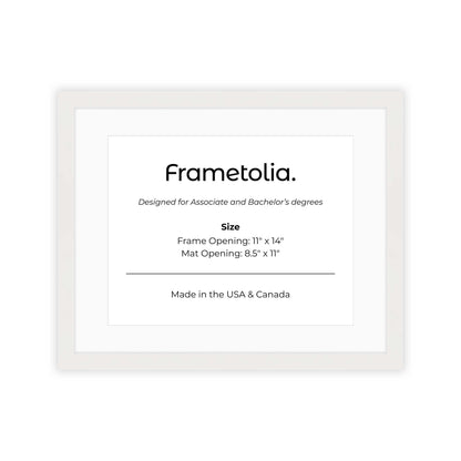 11" x 14" Opaque White Manhattan  Diploma Frame with mat -  8.5 x 11 opening