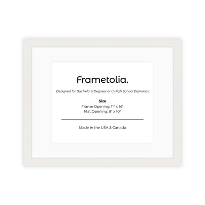 11" x 14" Opaque White Manhattan  Diploma Frame with Mat - 8 x 10 opening