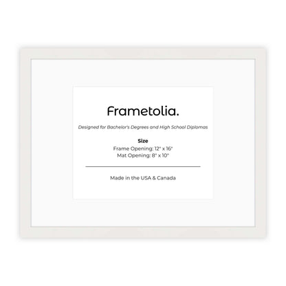 12" x 16" Opaque White Manhattan  Diploma Frame with Mat - 8 x 10 opening
