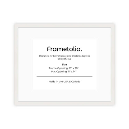 16" x 20" Opaque White Manhattan  Diploma Frame with Mat - 11 x 14 opening