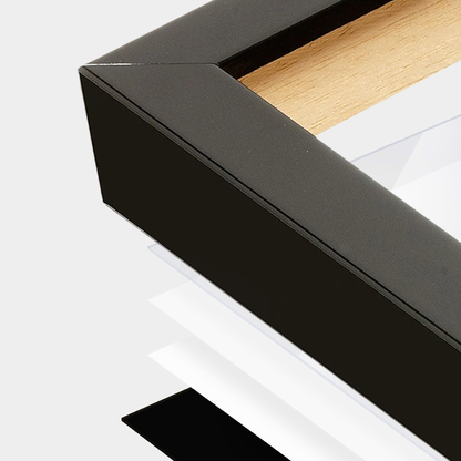 Espresso Manhattan Wall Frame corner Close up with layers broken out
