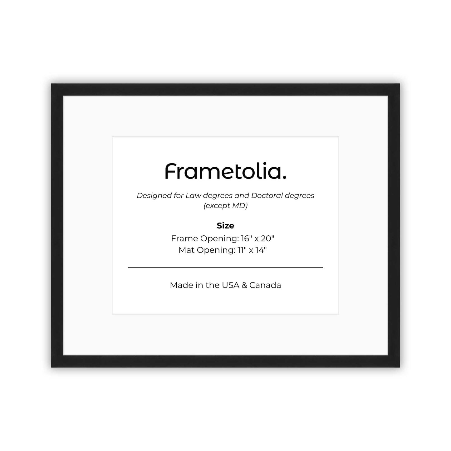 16" x 20" Espresso Manhattan  Diploma Frame with Mat - 11 x 14 opening