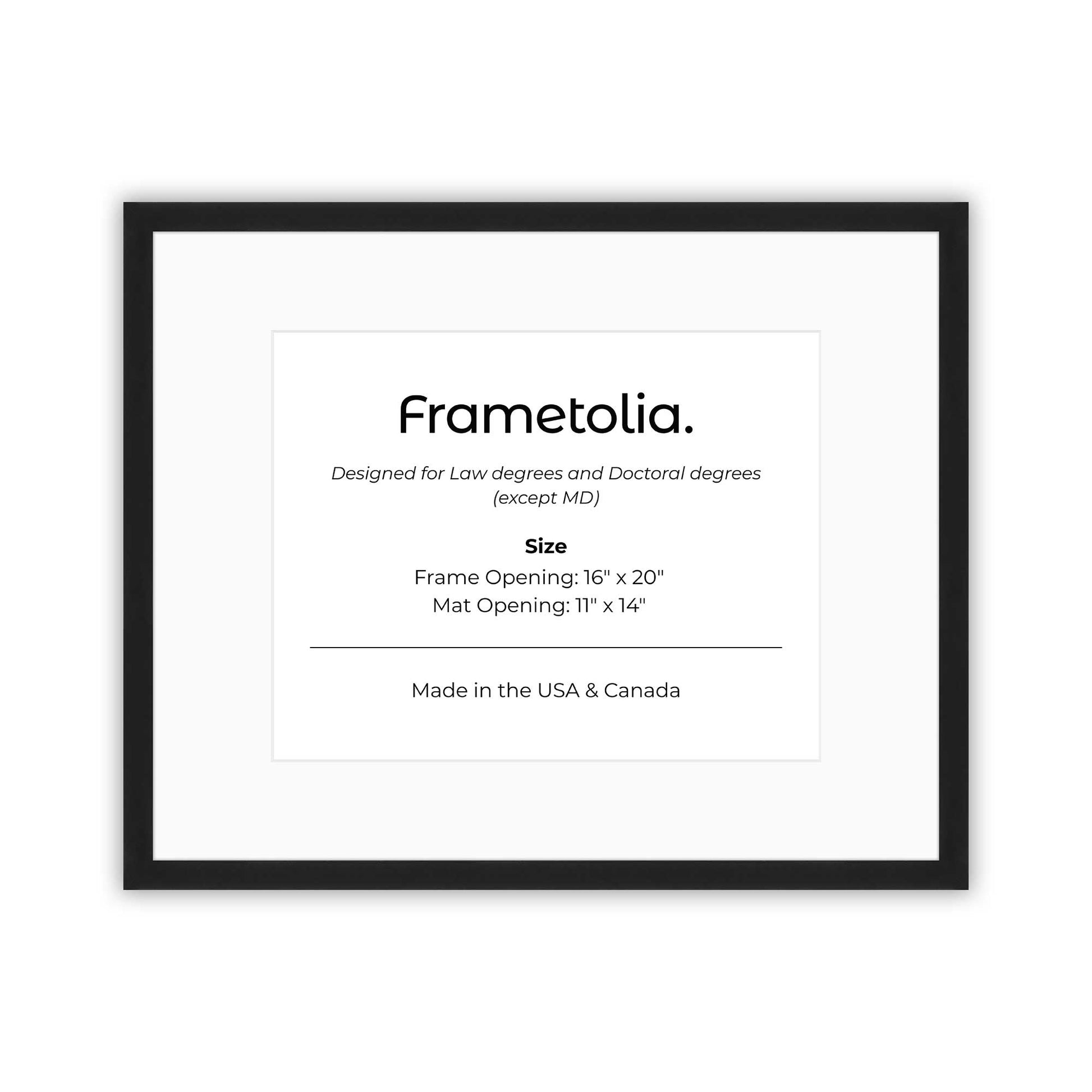 16" x 20" Espresso Manhattan  Diploma Frame with Mat - 11 x 14 opening