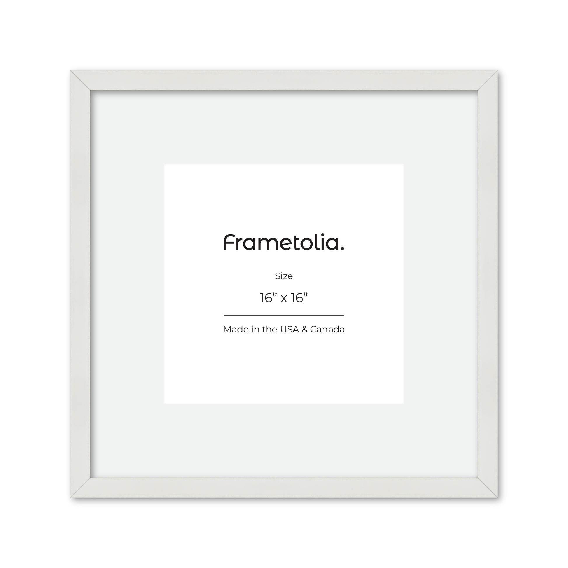 16" x 16" White Lacquer Manhattan Wall Frame