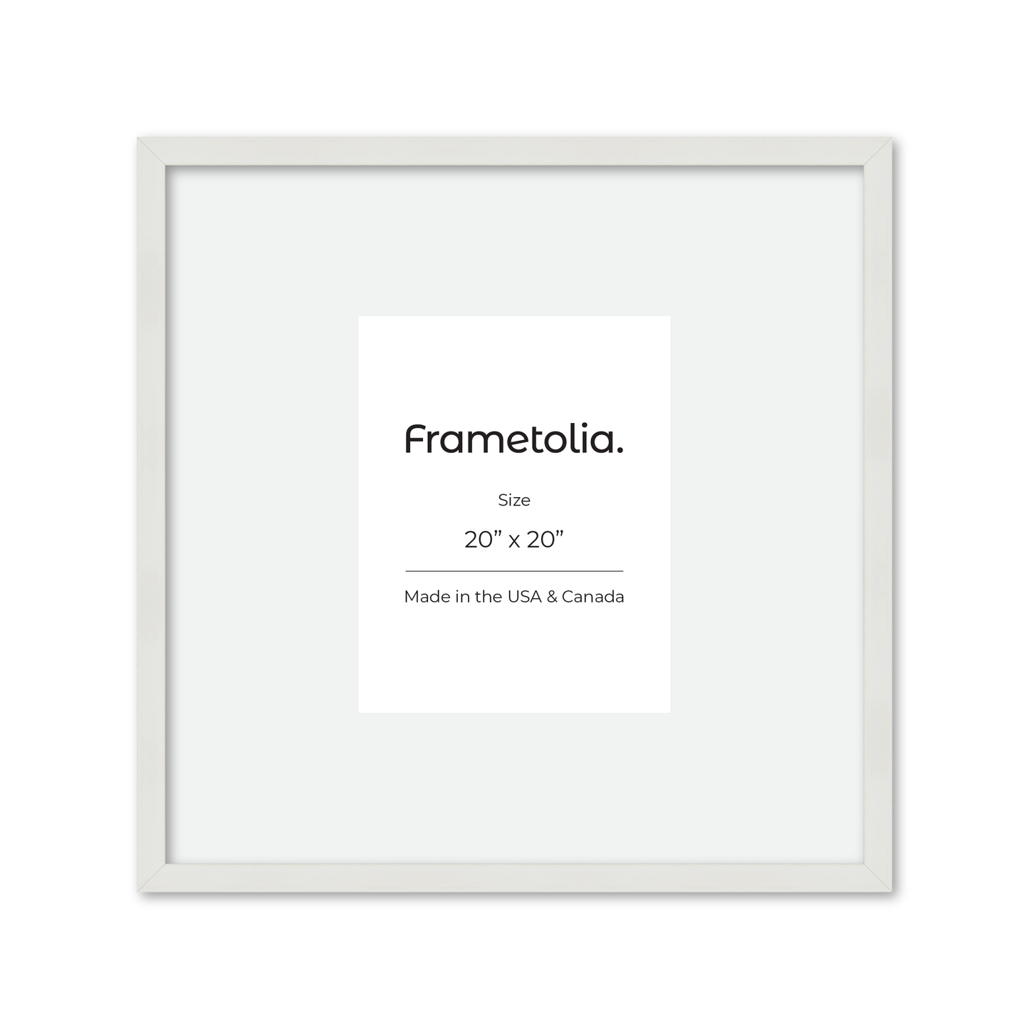 20" x 20" White Lacquer Manhattan Wall Frame