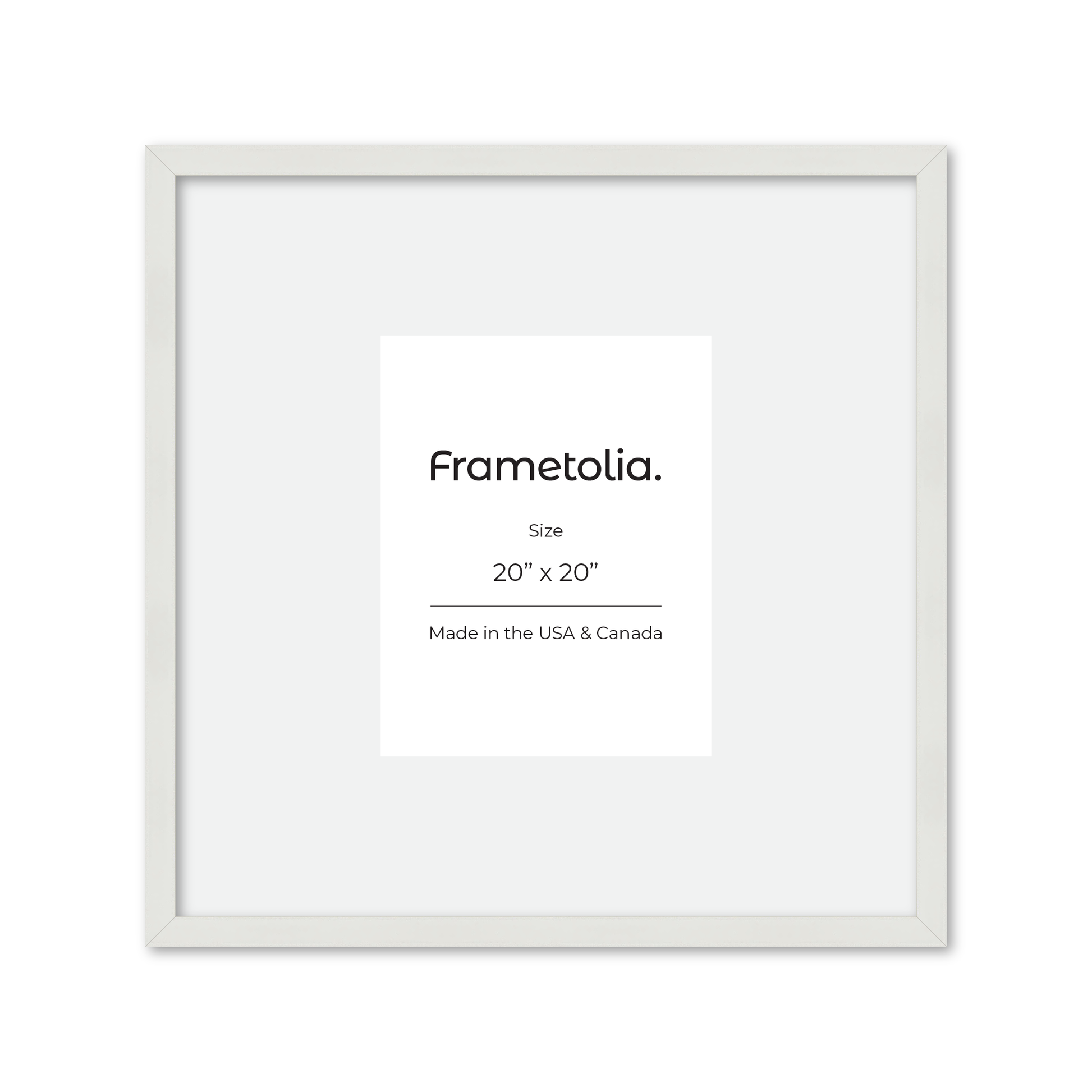 20" x 20" White Lacquer Manhattan Wall Frame