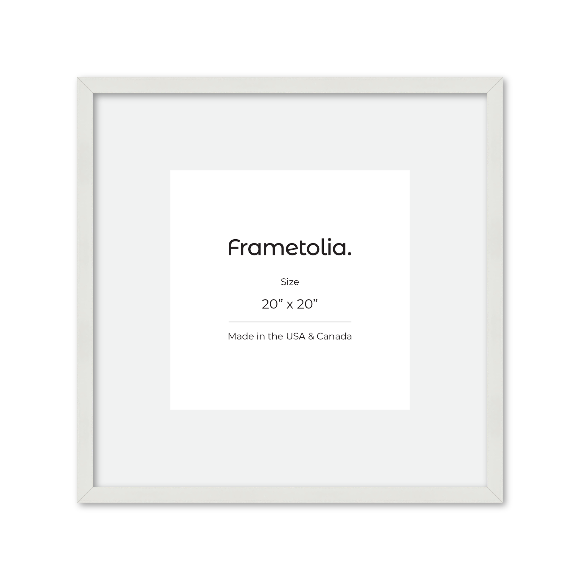 20" x 20" White Lacquer Manhattan Wall Frame