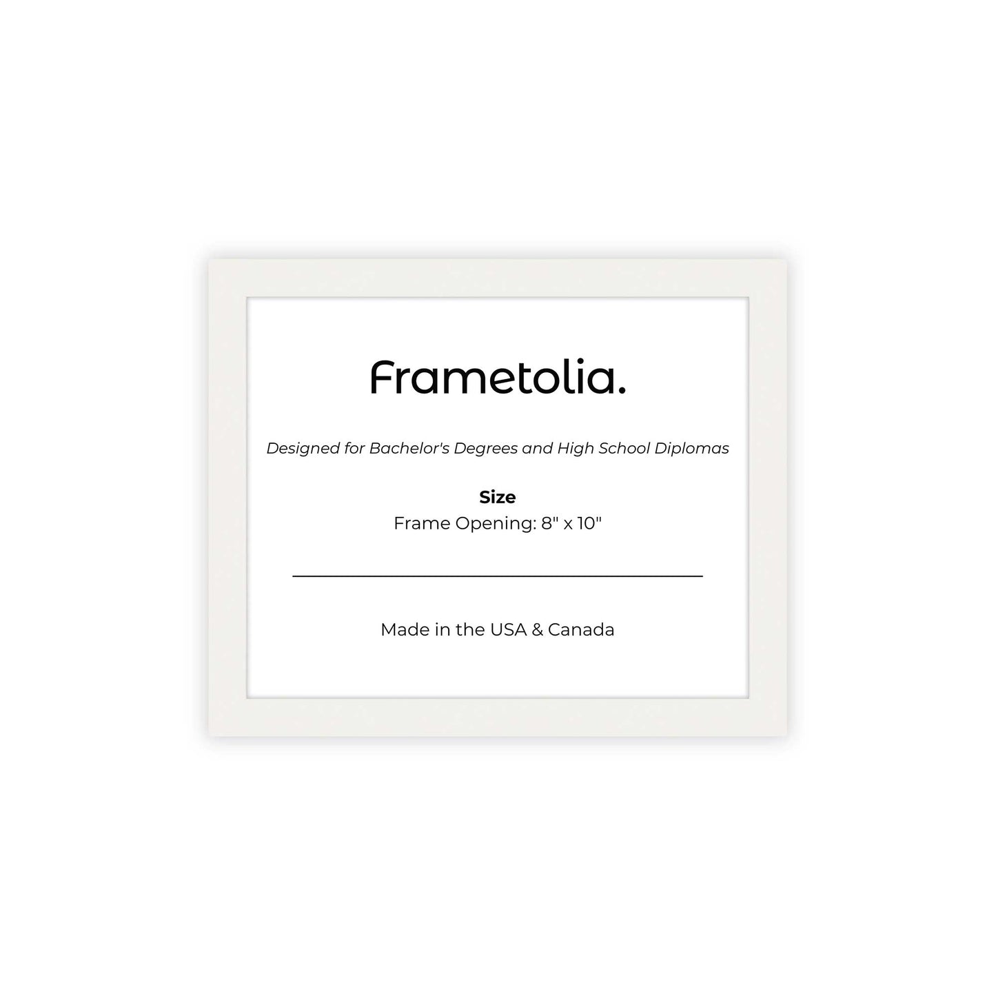 8" x 10" White Lacquer Manhattan Diploma Frame - No Mat