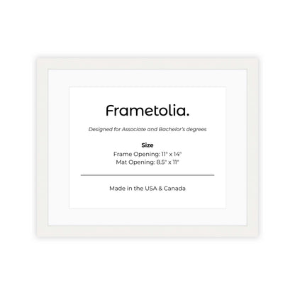 11" x 14" White Lacquer Manhattan  Diploma Frame with mat -  8.5 x 11 opening