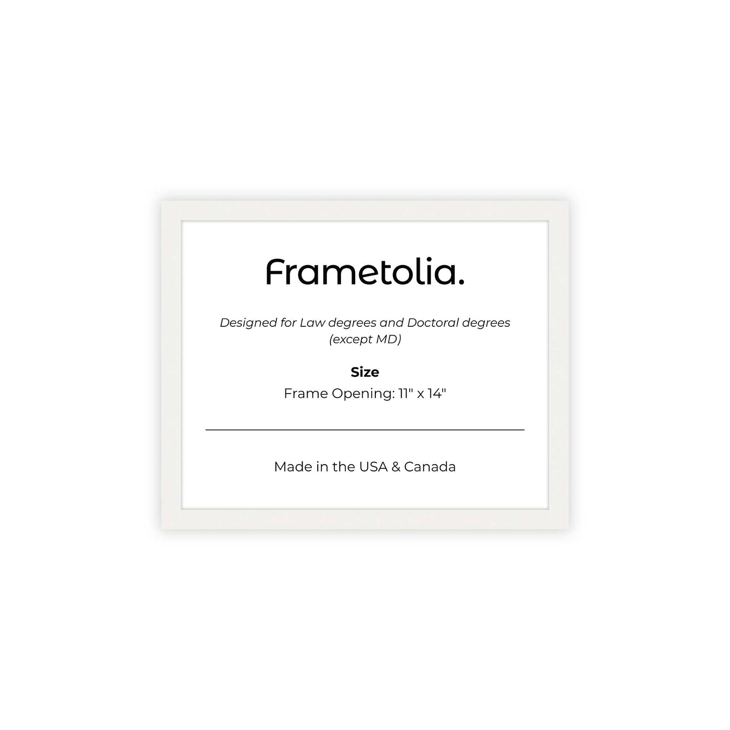 11" x 14" White Lacquer Manhattan  Diploma Frame - No Mat