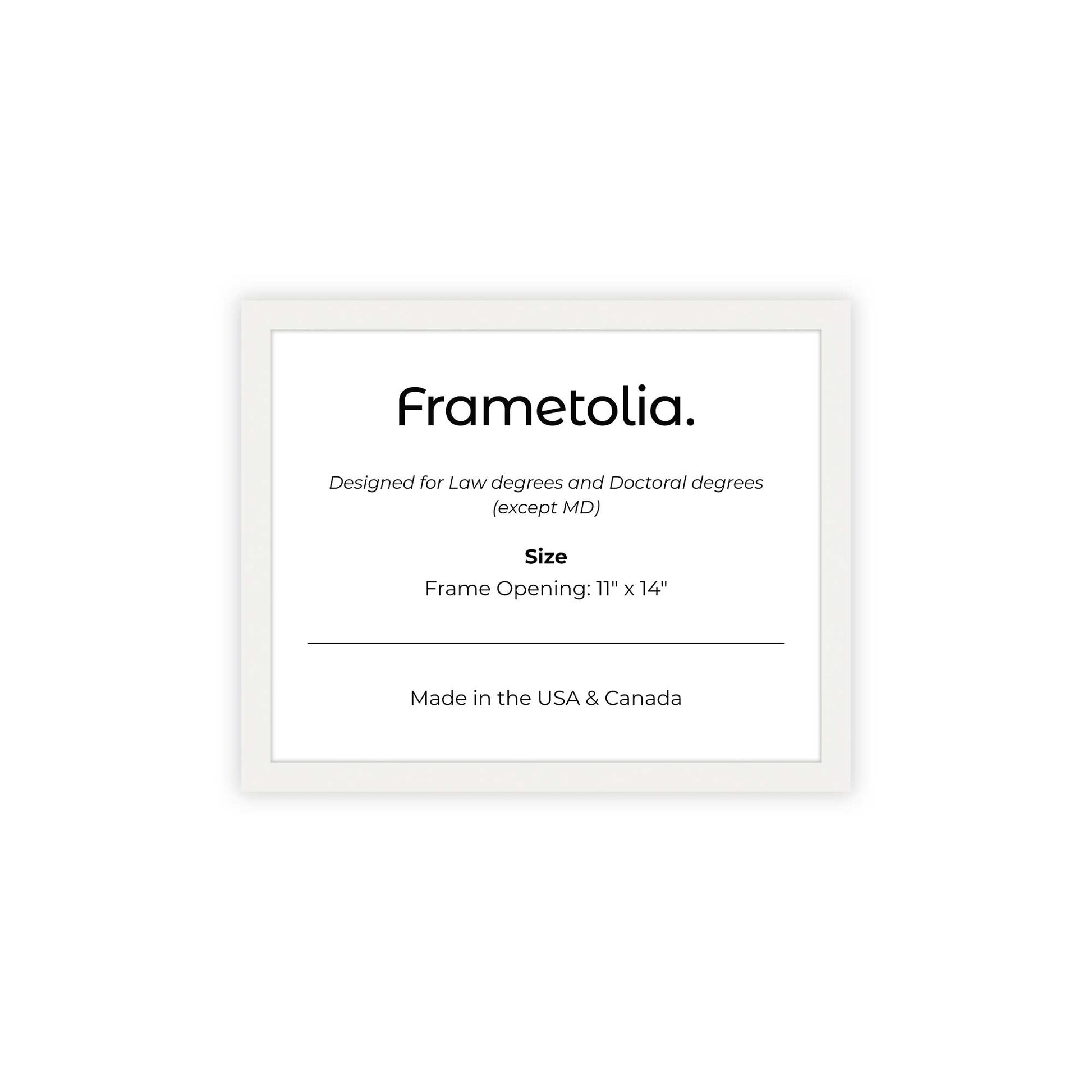 11" x 14" White Lacquer Manhattan  Diploma Frame - No Mat