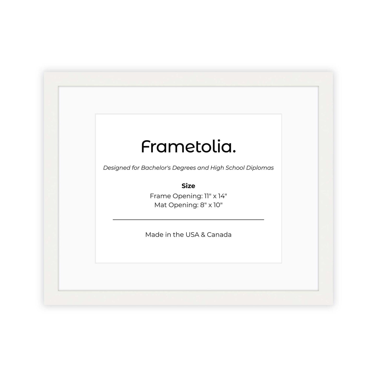 11" x 14" White Lacquer Manhattan  Diploma Frame with Mat - 8 x 10 opening